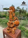 Tượng Quán Thế Âm Bồ Tát Gỗ Hương Cao 82 Ngang 47 Sâu 30 (cm)