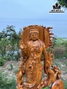 Tượng Quán Thế Âm Bồ Tát Gỗ Hương Cao 82 Ngang 47 Sâu 30 (cm)