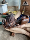 Tượng Thiềm Thừ Gỗ Hương Cao 13 Ngang 35 Sâu 13 (cm)