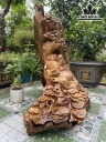 Tượng Phật Di Lặc Gỗ Bách Xanh Cao 73 Ngang 99 Sâu 48 (cm)