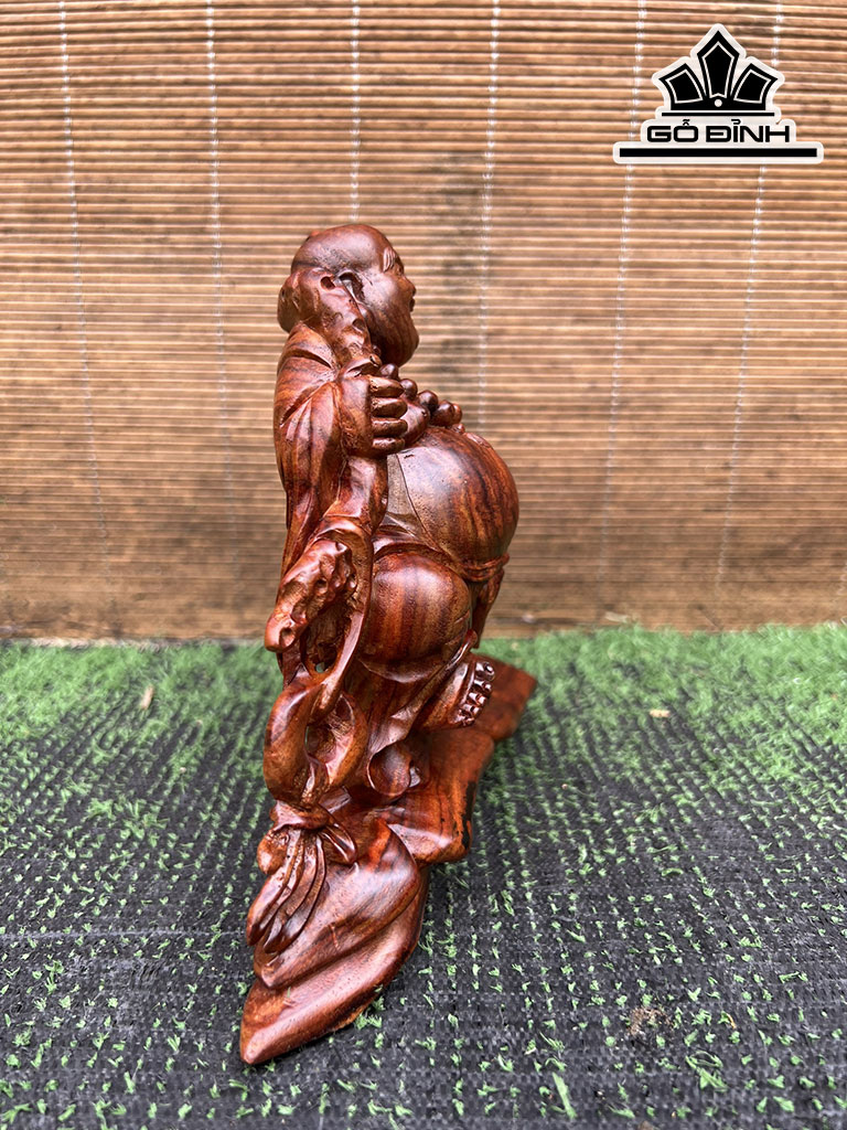 Tượng Phật Di Lặc Gỗ Sưa Cao 16 Ngang 23 Sâu 6 (cm)