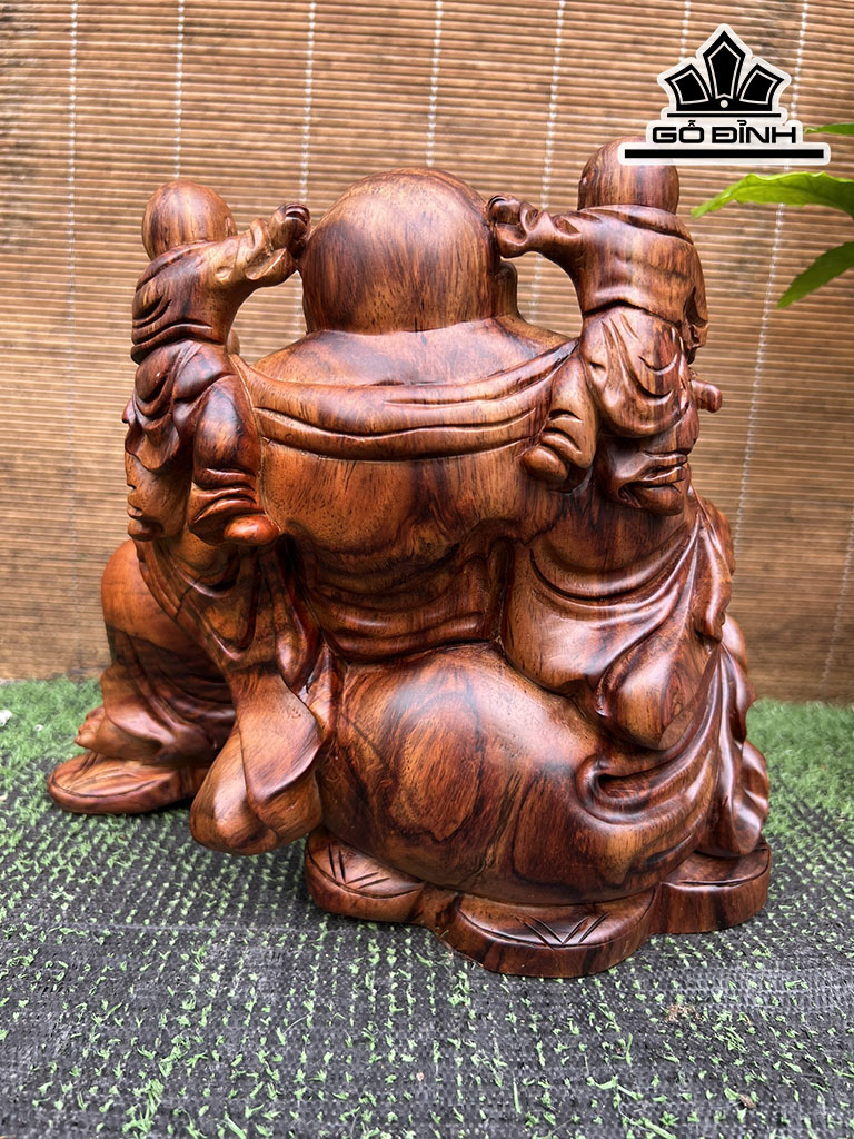 Tượng Phật Di Lặc Gỗ Sưa Cao 21 Ngang 25 Sâu 15 (cm)