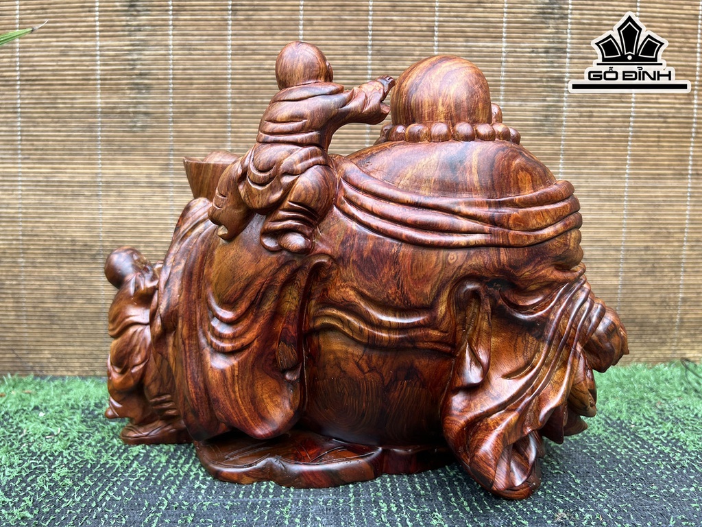 Tượng Phật Di Lặc Gỗ Sưa Cao 22 Ngang 29 Sâu 21 (cm)