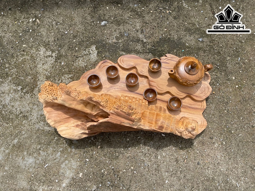 Khay Trà Gỗ Ngọc Am Ngang 60 Cao 30 Sâu 18 (cm)