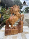 Tượng Ngựa Phong Thủy (Nhất Mã Phi Thiên) Gỗ Ngọc Am Cao 40 Ngang 30 Sâu 12 (cm)