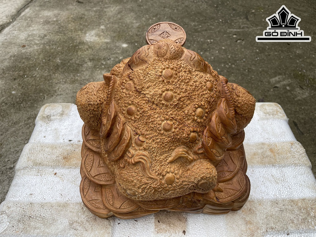 Tượng Thiềm Thừ Gỗ Ngọc Am Cao 25 Ngang 30 Sâu 23 (cm)