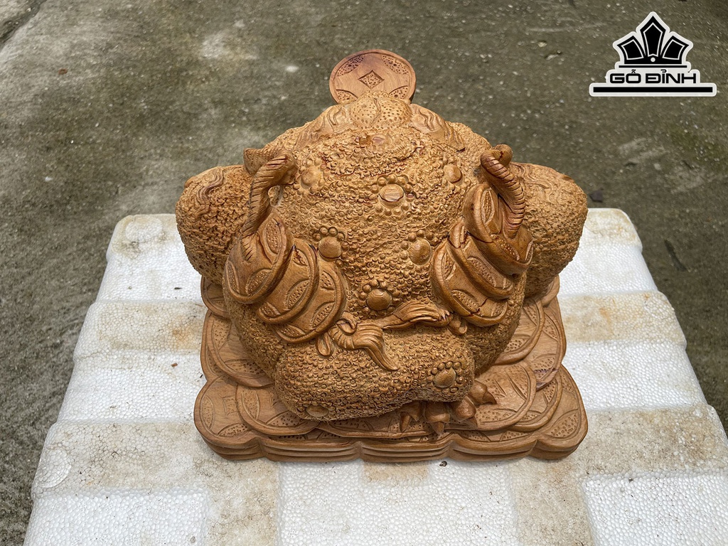 Tượng Thiềm Thừ Gỗ Ngọc Am Cao 29 Ngang 30 Sâu 23 (cm)