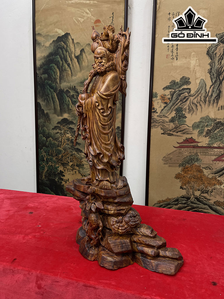 Tượng Đạt Ma Sư Tổ Gỗ Sưa Cao 61 Ngang 38 Sâu 24 (cm)