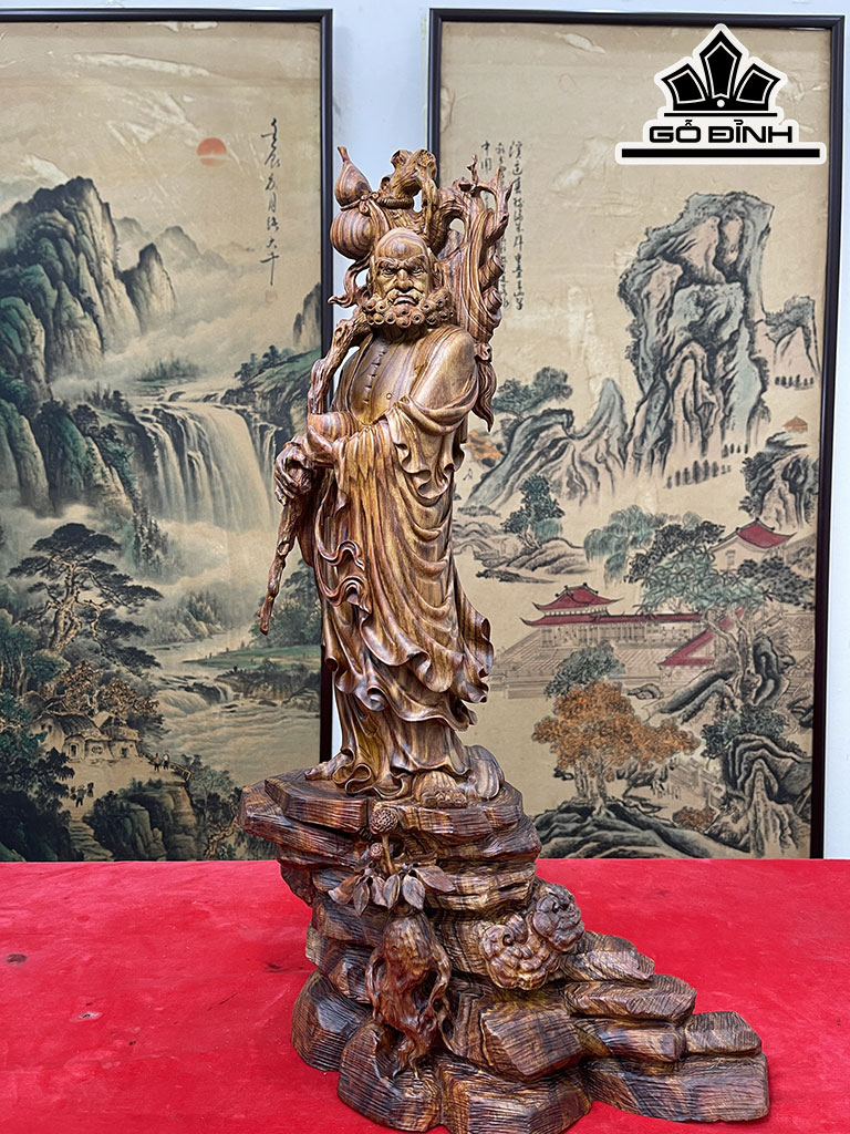 Tượng Đạt Ma Sư Tổ Gỗ Sưa Cao 61 Ngang 38 Sâu 24 (cm)