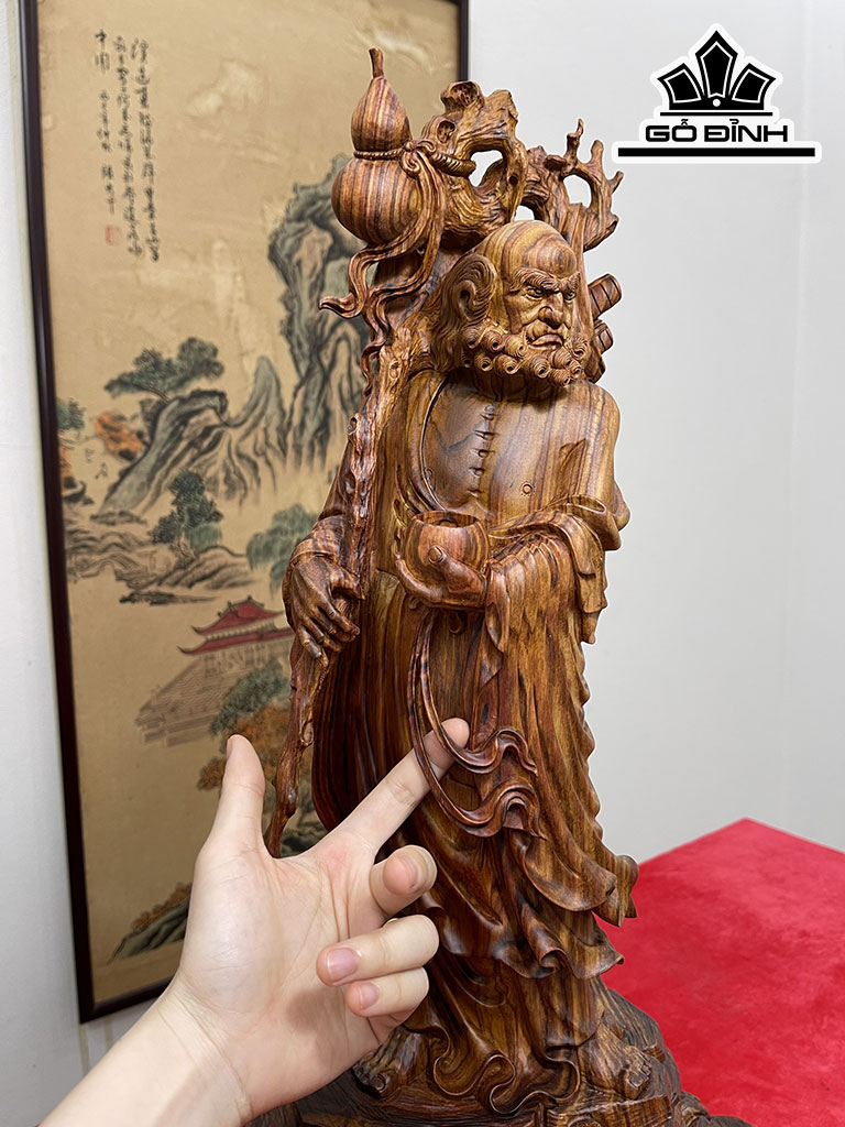 Tượng Đạt Ma Sư Tổ Gỗ Sưa Cao 61 Ngang 38 Sâu 24 (cm)