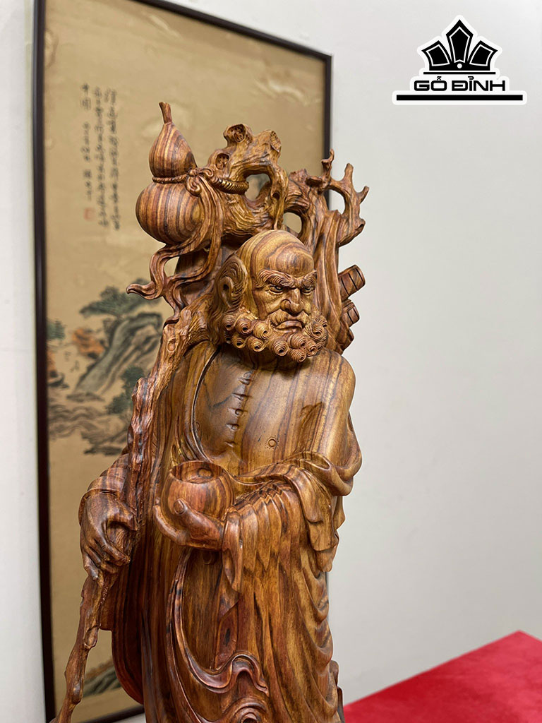 Tượng Đạt Ma Sư Tổ Gỗ Sưa Cao 61 Ngang 38 Sâu 24 (cm)
