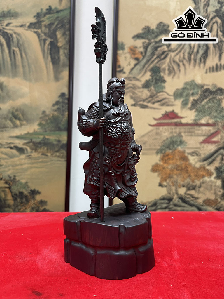 Tượng Quan Công Gỗ Trắc Cao 20 Ngang 9 Sâu 8 (cm)