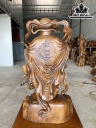 Tượng Thần Tài Gỗ Bách Xanh Cao 85 Ngang 46 Sâu 26 (cm)