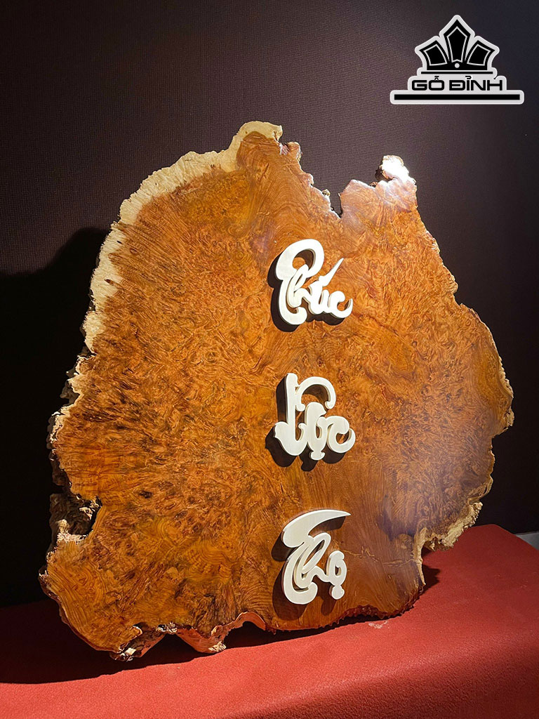 Tranh Tam Đa Phúc Lộc Thọ Gỗ Nu Hương Cao 89 Ngang 88 Dày 0,1-2 (cm)