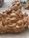 Di Lặc Vác Gậy Như Ý Gỗ Hương Cao 68 Ngang 105 Sâu 50 (cm)