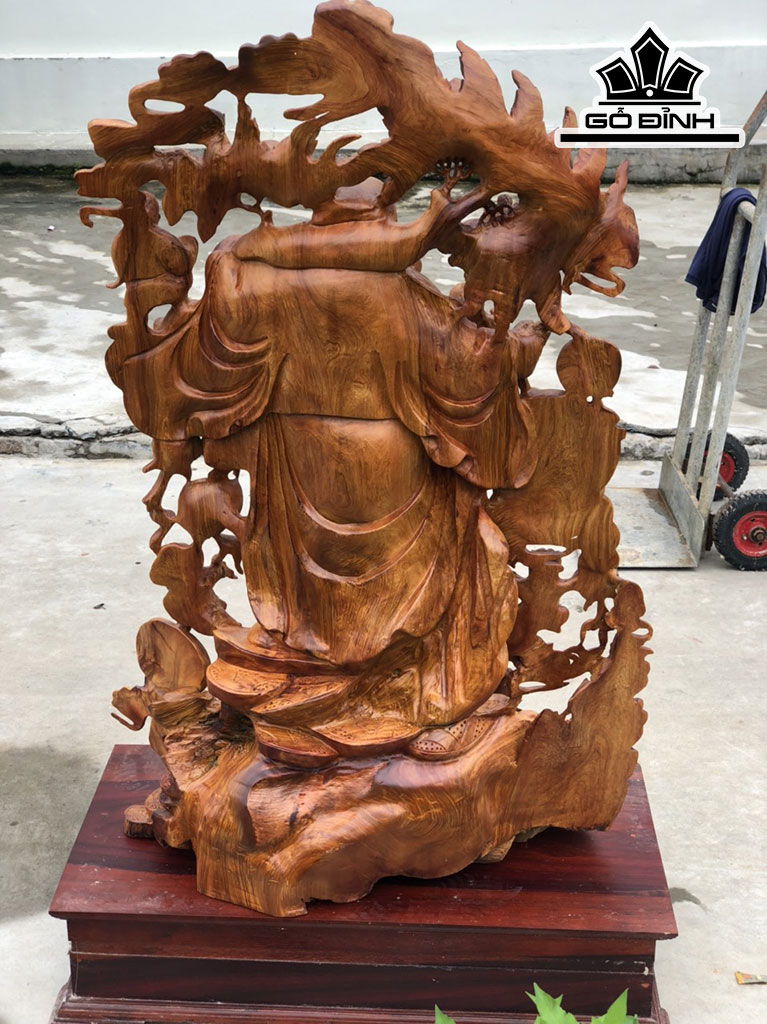 Tượng Phật Di Lặc Ngũ Phúc Gỗ Hương Cao 128 Ngang 76 Sâu 40 (cm)