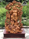 Tượng Phật Di Lặc Ngũ Phúc Gỗ Hương Cao 128 Ngang 76 Sâu 40 (cm)