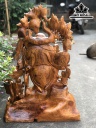 Tượng Phật Di Lặc Tam Phúc Gỗ Hương Cao 86 Ngang 60 Sâu 28 (cm)