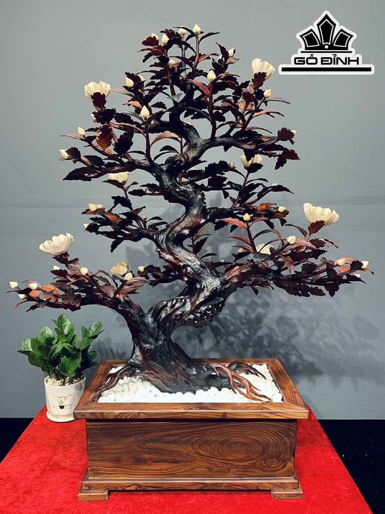 Chậu Hoa Phù Dung Gỗ Trắc Cao 86 Ngang 66 Sâu 43 (cm)