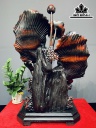 Tượng Cá Xiêm Đôi Gỗ Trắc Cao 80 Ngang 55 Sâu 35 (cm)
