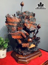 Tượng Cá Xiêm Đôi Gỗ Trắc Cao 81 Ngang 43 Sâu 34 (cm)
