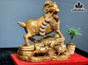 Tượng Dê Phong Thủy Gỗ Hương Cao 52 Ngang 52 Sâu 26 (cm)