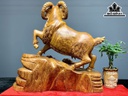Tượng Dê Phong Thủy Gỗ Hương Cao 52 Ngang 52 Sâu 26 (cm)