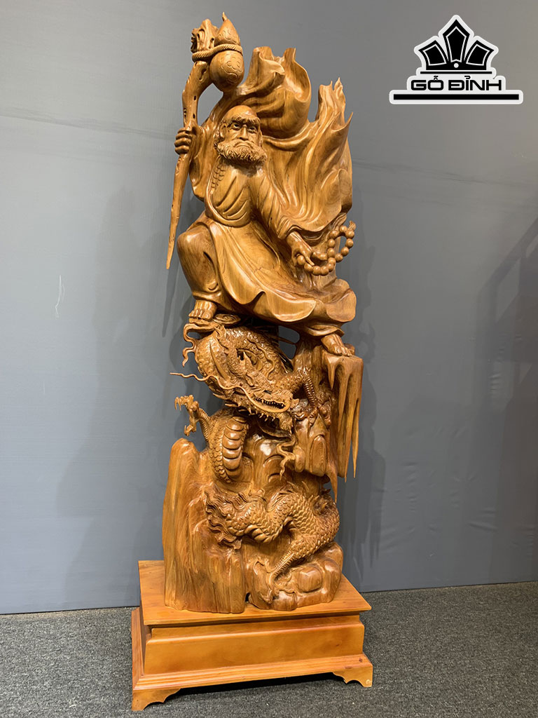 Tượng Đạt Ma Sư Tổ Gỗ Ngọc Am Cao 156 Ngang 56 Sâu 32 (cm)