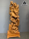 Tượng Đạt Ma Sư Tổ Gỗ Ngọc Am Cao 156 Ngang 56 Sâu 32 (cm)