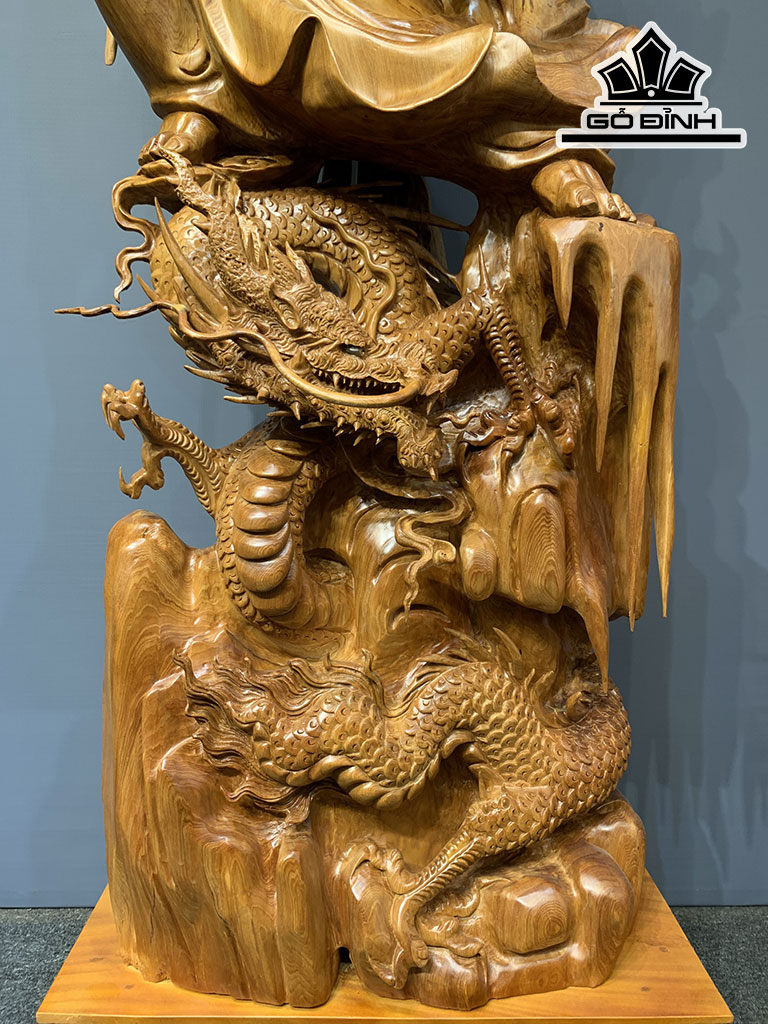 Tượng Đạt Ma Sư Tổ Gỗ Ngọc Am Cao 156 Ngang 56 Sâu 32 (cm)