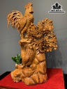 Tượng Gia Đình Gà Gỗ Hương Cao 90 Ngang 55 Sâu 29 (cm)