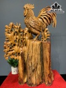 Tượng Gia Đình Gà Gỗ Hương Cao 90 Ngang 55 Sâu 29 (cm)