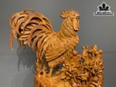 Tượng Gia Đình Gà Gỗ Hương Cao 90 Ngang 55 Sâu 29 (cm)