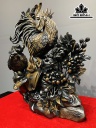 Tượng Gia Đình Gà Gỗ Mun Sừng Cao 65 Ngang 50 Sâu 24 (cm)