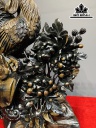 Tượng Gia Đình Gà Gỗ Mun Sừng Cao 65 Ngang 50 Sâu 24 (cm)