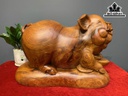 Tượng Heo Phong Thủy Gỗ Hương Cao 28 Ngang 33 Sâu 20 (cm)