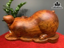 Tượng Heo Phong Thủy Gỗ Hương Cao 29 Ngang 50 Sâu 29 (cm)