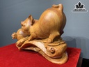 Tượng Heo Phong Thủy Gỗ Hương Cao 33 Ngang 50 Sâu 21 (cm)