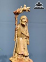 Tượng La Hán Trường Mi Gỗ Hương Cao 70 Ngang 50 Sâu 30 (cm)