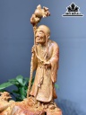 Tượng La Hán Trường Mi Gỗ Hương Cao 70 Ngang 50 Sâu 30 (cm)