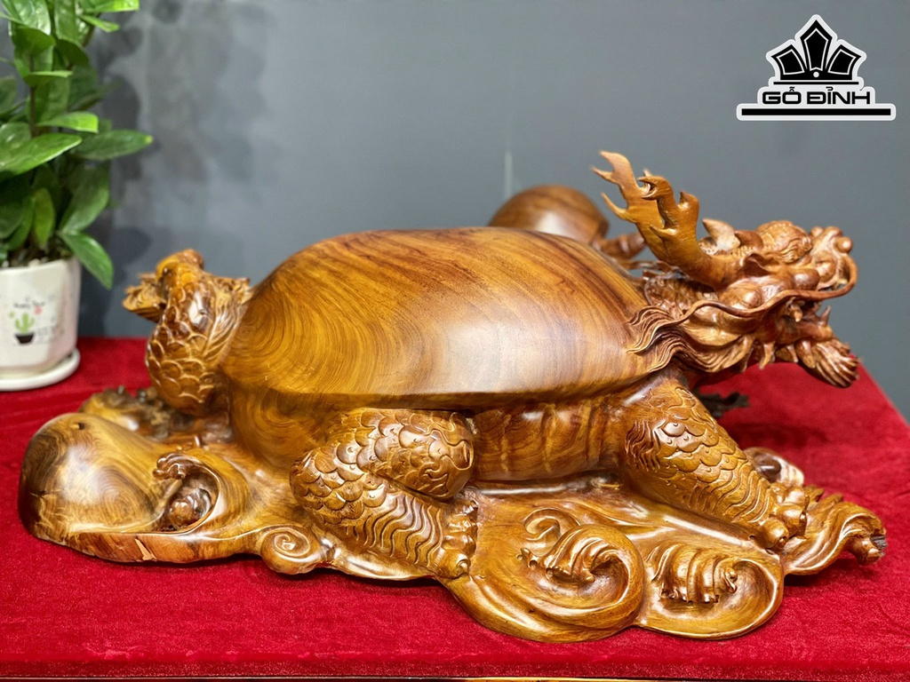 Tượng Long Quy Gỗ Hương Cao 26 Ngang 56 Sâu 47 (cm)