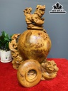 Tượng Nghê Gỗ Nu Hương Cao 42 Ngang 31 Sâu 36 (cm)