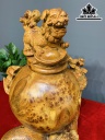 Tượng Nghê Gỗ Nu Hương Cao 42 Ngang 31 Sâu 36 (cm)