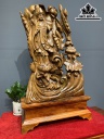 Tượng Phật Bà Quan Âm Gỗ Bách Xanh Cao 83 Ngang 46 Sâu 20 (cm)