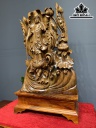 Tượng Phật Bà Quan Âm Gỗ Bách Xanh Cao 83 Ngang 46 Sâu 20 (cm)