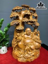 Tượng Phật Di Lặc Tam Phúc Gỗ Hương Cao 60 Ngang 36 Sâu 25 (cm)