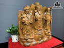 Tượng Phúc Lộc Thọ (Tam Đa) Gỗ Ngọc Am Cao 56 Ngang 51 Sâu 16 (cm)