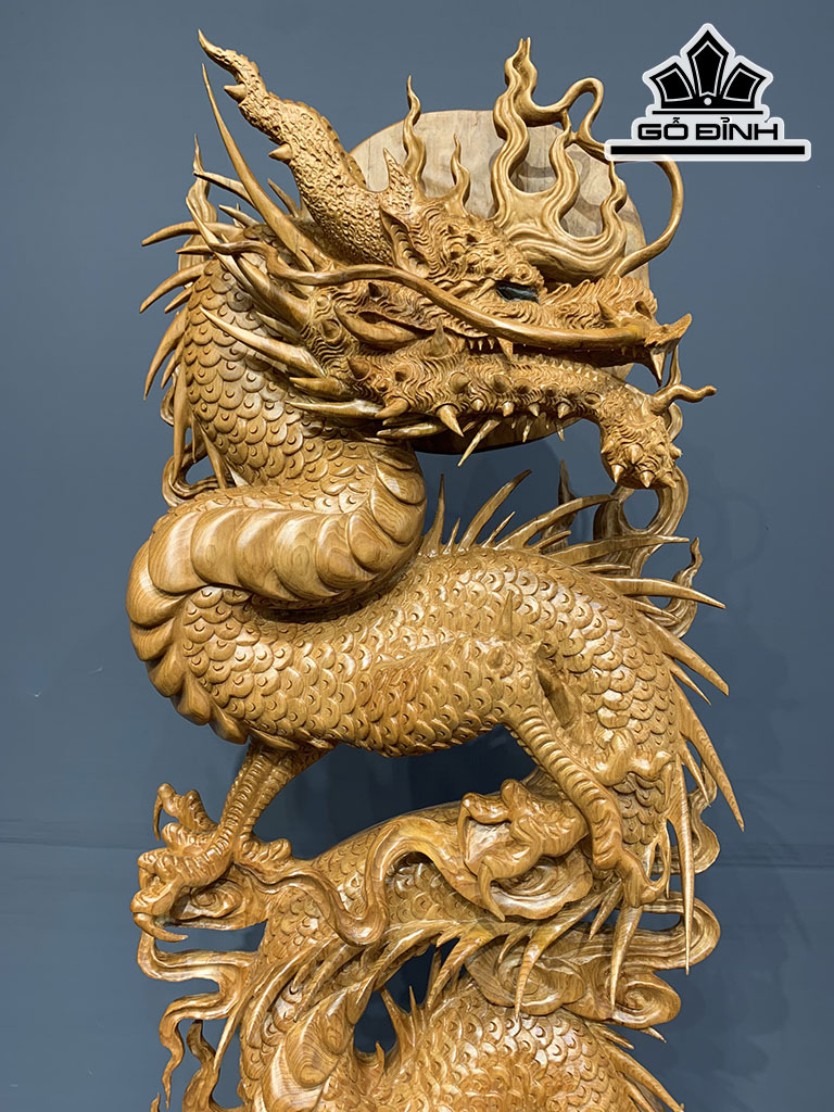 Tượng Rồng ( Nhất Long) Gỗ Ngọc Am Cao 122 Ngang 46 Sâu 22 (cm)