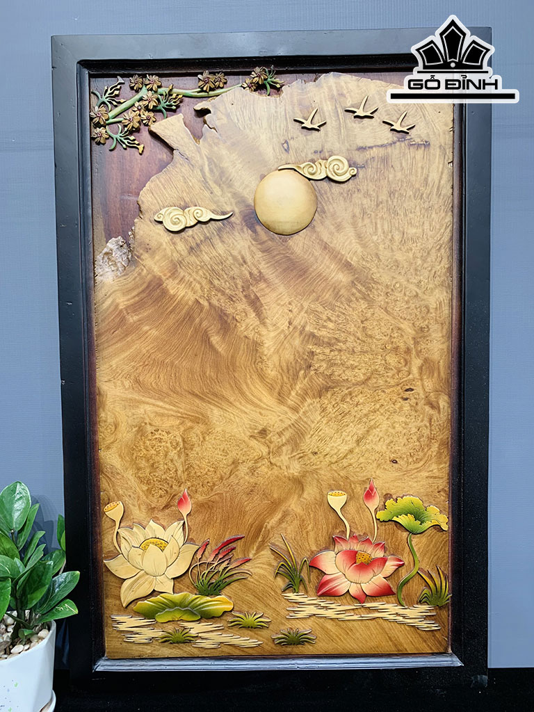 Tranh Gỗ Gỗ Nu Hương Cao 79 Ngang 50 Sâu 2 (cm)