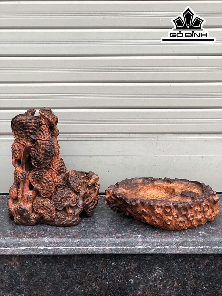 Lư Xông Trầm Gỗ Trắc Cao 26 Ngang 21 Sâu 15 (cm)